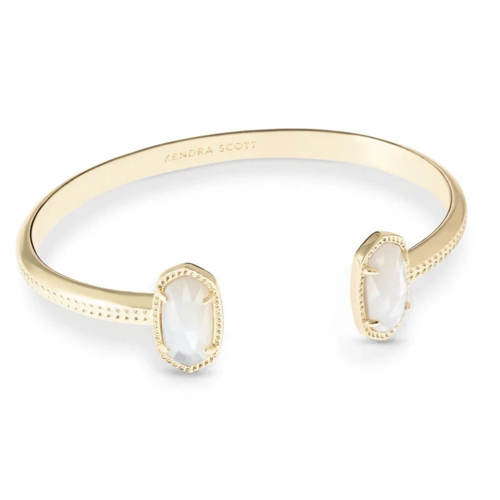 Kendra Scott Gold Cuff Bracelet with Iridescent Stones